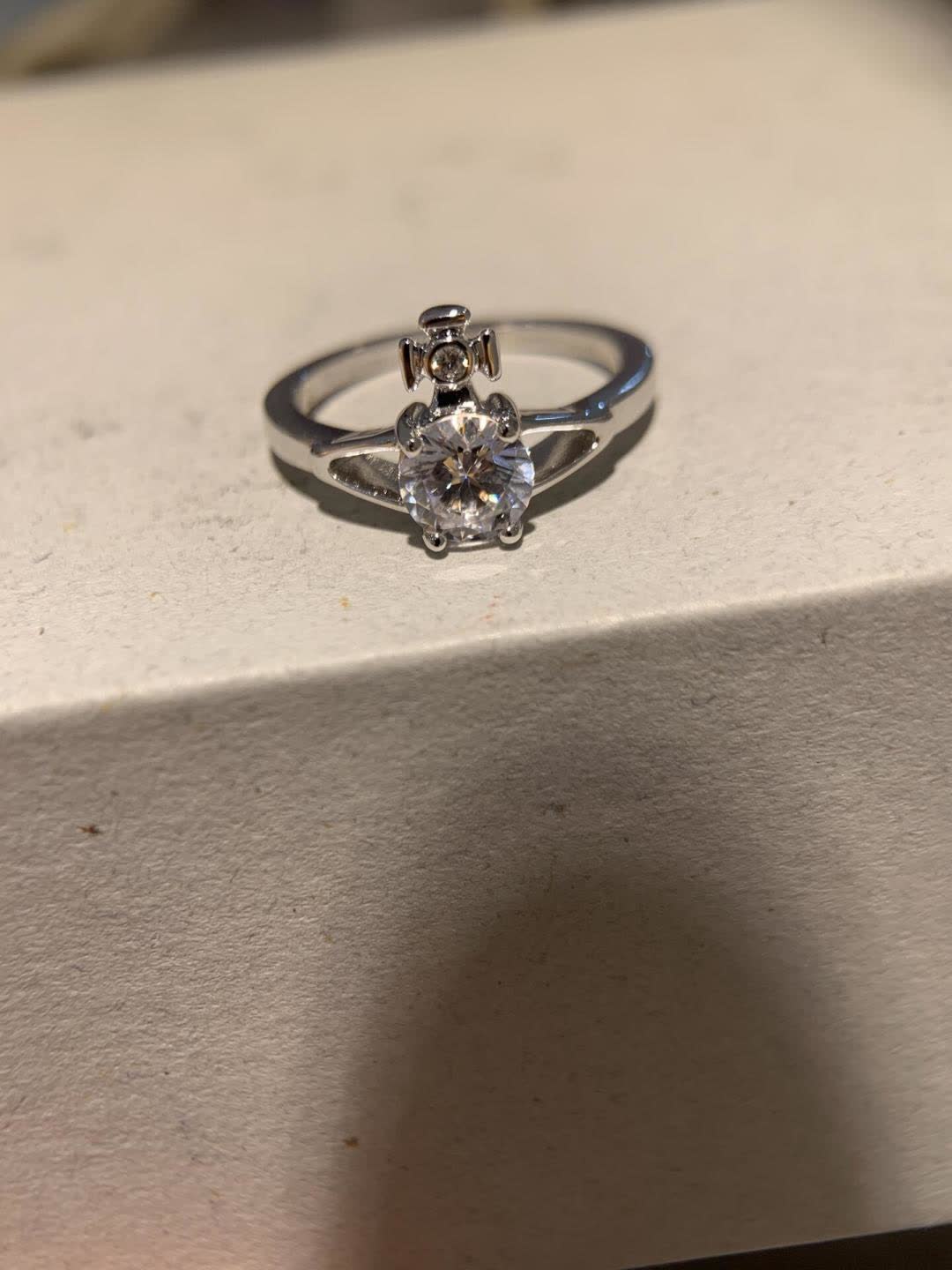 Vivienne Westwood Silver Ring with Crystal Stone